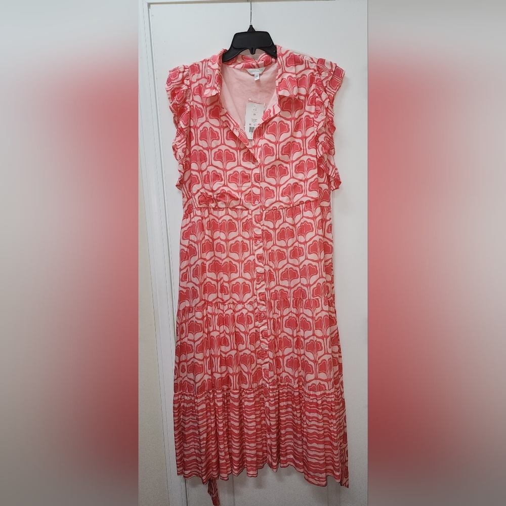Crown & Ivy Red and White Maxi Dress